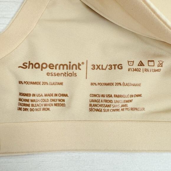 NWT Shapermint Essentials Wireless Bra Size 3XL Smoothing Comfort Straps Chai - Picture 8 of 11